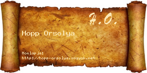 Hopp Orsolya névjegykártya